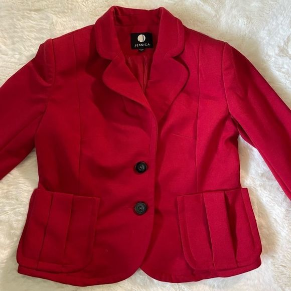 Jessica Red Blazer Size 10 Petite - Picture 11 of 16